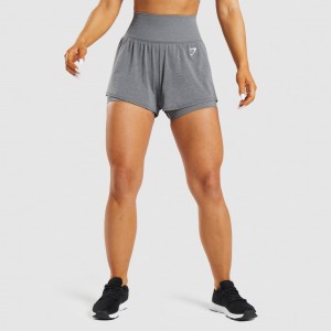 Short Gymshark Vital Seamless 2.0 2-in-1 Gris | 39HTSCPZX