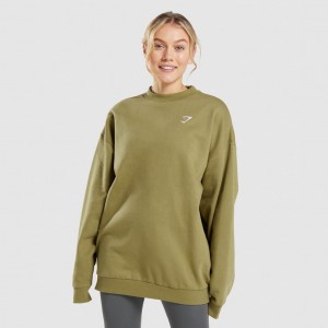 Sudadera Gymshark Entrenamiento Oversized Verde | 86MYJZKDE