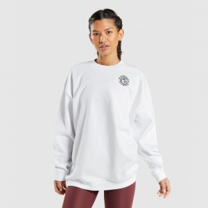 Sudadera Gymshark Legacy Estampadas Blancas | 10KPXCAWT