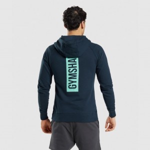 Sudadera con Capucha Gymshark Bold Azul Marino | 74TKQGWYC