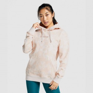 Sudadera con Capucha Gymshark Camo Estampadas Oversized Creme Marrones Claro | 28GONUBYP
