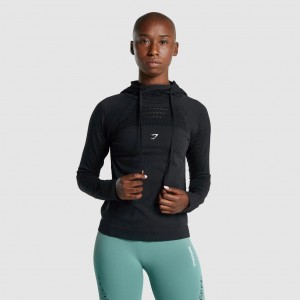Sudadera con Capucha Gymshark Energy Seamless Negras | 47GSTWVEC