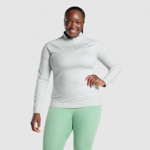Sudadera con Capucha Gymshark Entrenamiento 1/4 Zip Gris Claro | 53CFDLIKA