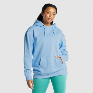 Sudadera con Capucha Gymshark Entrenamiento Oversized Azules Claro | 18ONEDAUF