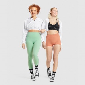 Sudadera con Capucha Gymshark KK Fit Zip-Up Cropped Blancas | 53JDWGTVH