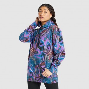 Sudadera con Capucha Gymshark Pre-Workout Estampadas Moradas | 09ISWGAEK