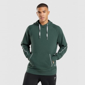 Sudadera con Capucha Gymshark Recess Obsidian Verde Blancas | 37MGOVFUT
