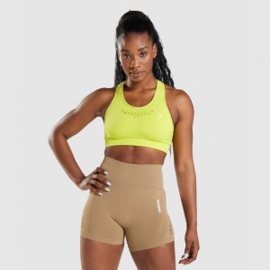 Sujetador Deportivo Gymshark Energy Seamless Amarillo | 65HFYPVXU