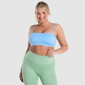 Sujetador Deportivo Gymshark Entrenamiento Bandeau Azules Claro | 39AJBCEQD