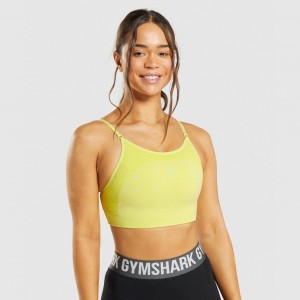 Sujetador Deportivo Gymshark Flex Tiras Amarillo | 87RGSXEKD