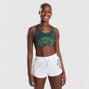 Sujetador Deportivo Gymshark Legacy Estampadas Verde Oscuro | 78PZCFIMR