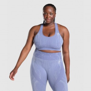 Sujetador Deportivo Gymshark Mercury Seamless Azules | 42YXDQSHE