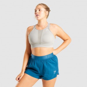 Sujetador Deportivo Gymshark Mesh Neckline Entrenamiento Gris | 23SDWCXTU