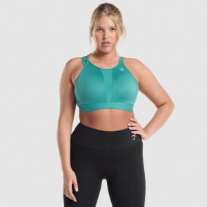 Sujetador Deportivo Gymshark Mesh Neckline Entrenamiento Teal | 96TDMWNRI