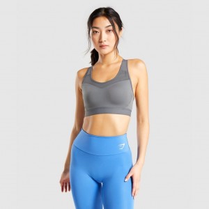 Sujetador Deportivo Gymshark Open Back Entrenamiento Charcoal | 50PFSNYQV
