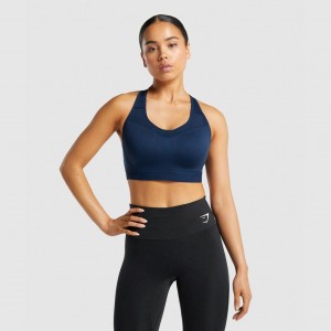 Sujetador Deportivo Gymshark Open Back Entrenamiento Azul Marino | 97PJGKUFR