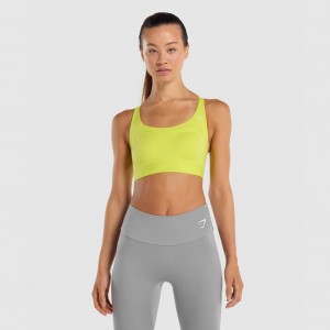 Sujetador Deportivo Gymshark Racer Back Entrenamiento Amarillo | 08WJYLMGH