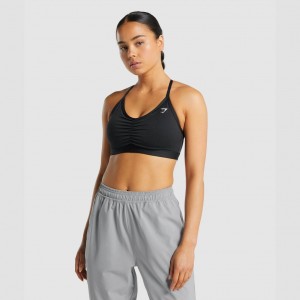 Sujetador Deportivo Gymshark Ruched Entrenamiento Negras | 81HSBVQZL