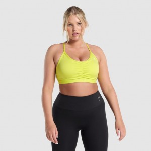 Sujetador Deportivo Gymshark Ruched Entrenamiento Amarillo | 20IWRMFYN