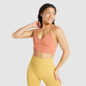 Sujetador Deportivo Gymshark Studio Seamless Naranjas | 07YUSHLVA