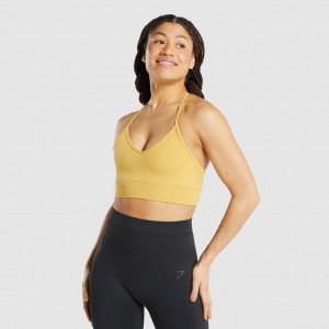 Sujetador Deportivo Gymshark Studio Seamless Amarillo | 49ERHJMOC
