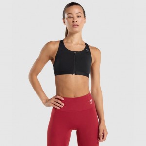 Sujetador Deportivo Gymshark Zip Up Entrenamiento Negras | 84OIWCYXQ