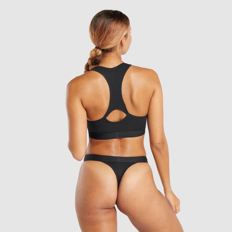 Bralette Gymshark Algodon Negras | 80QISTZGL