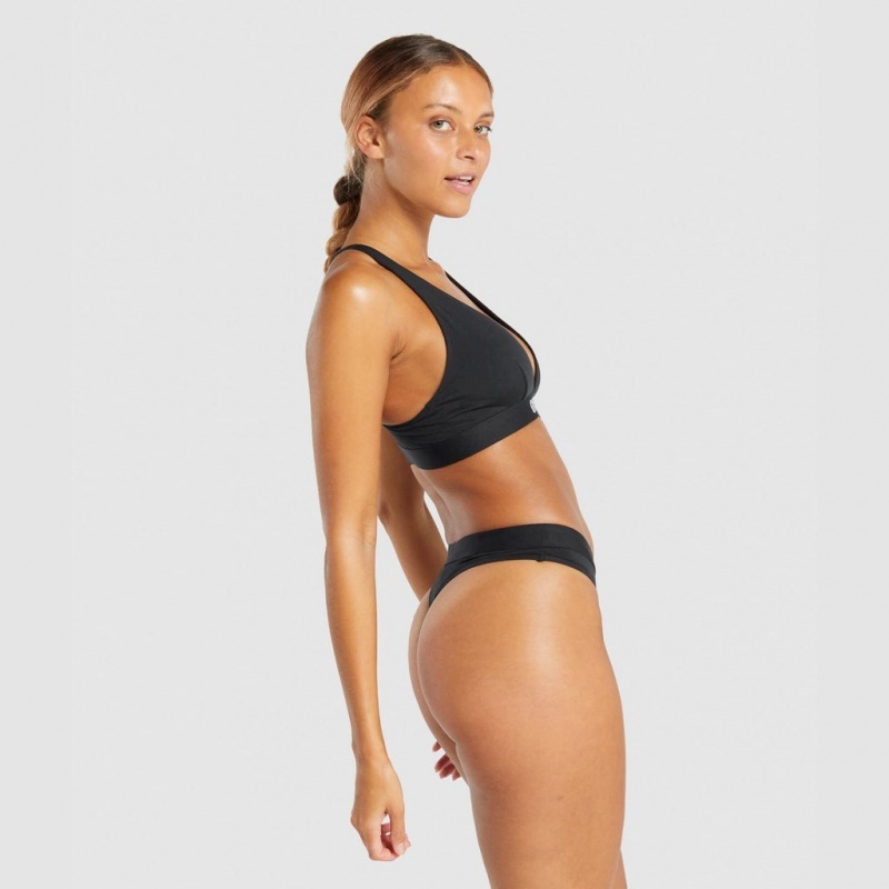 Bralette Gymshark Algodon Triangle Negras | 75JWVDUBQ