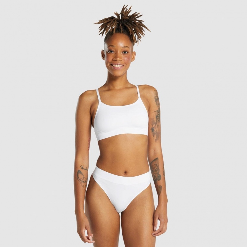 Bralette Gymshark Seamless High Neck Blancas | 97EHJCTFA