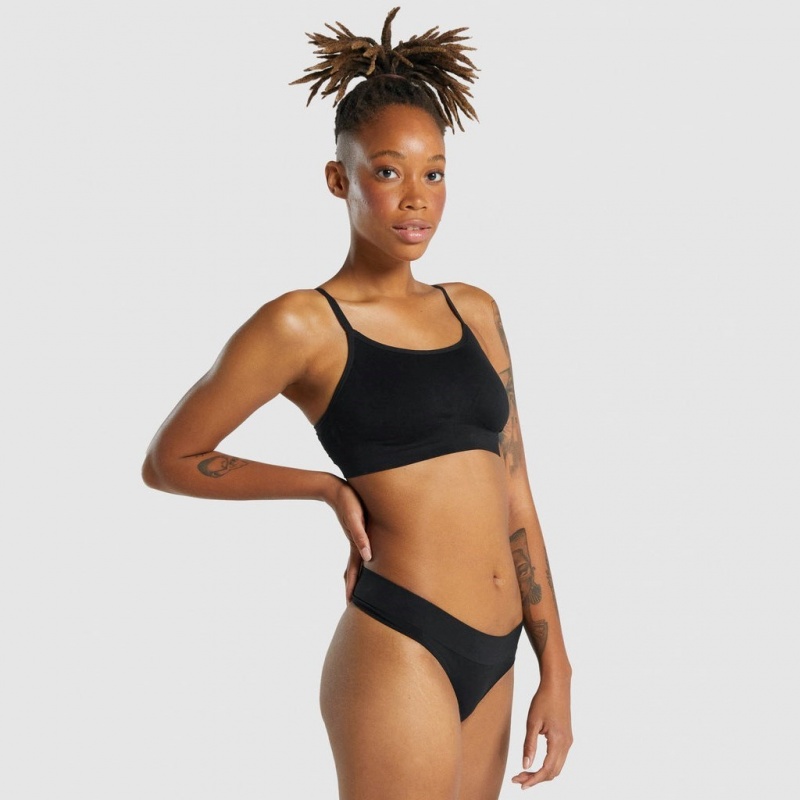 Bralette Gymshark Seamless High Neck Negras | 63WIVCPAN