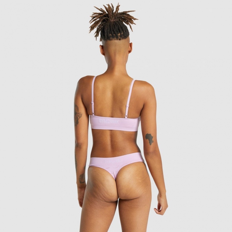 Bralette Gymshark Seamless High Neck Rosas Claro | 37ABRTVSU
