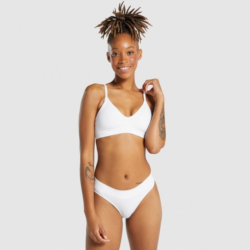 Bralette Gymshark Seamless Low Neck Blancas | 05VOGSCPA