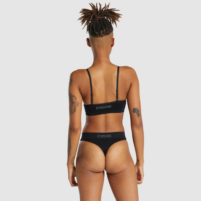 Bralette Gymshark Seamless Low Neck Negras | 42INLARQP