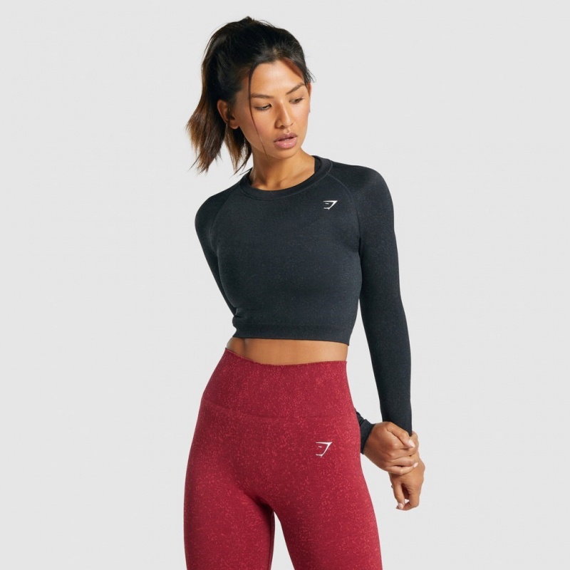 Camiseta Gymshark Adapt Fleck Seamless Long Sleeve Crop Mineral | 37XFBMSQA