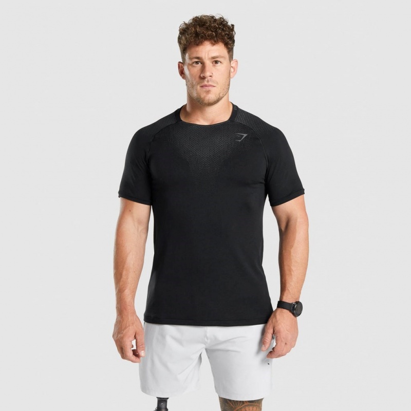 Camiseta Gymshark Apex Contrast Seamless Negras | 46GVOMNXQ