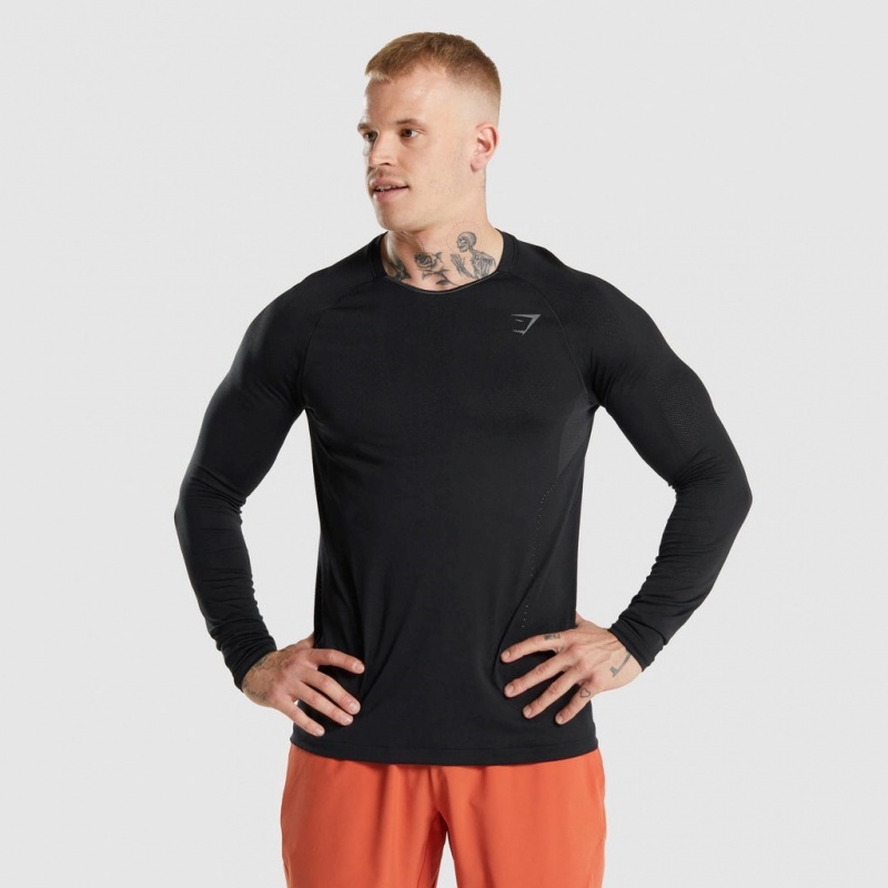 Camiseta Gymshark Apex Long Sleeve Negras | 09TGFIKWA