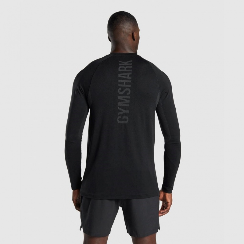 Camiseta Gymshark Apex Long Sleeve Seamless Negras | 38ZHGJTAL
