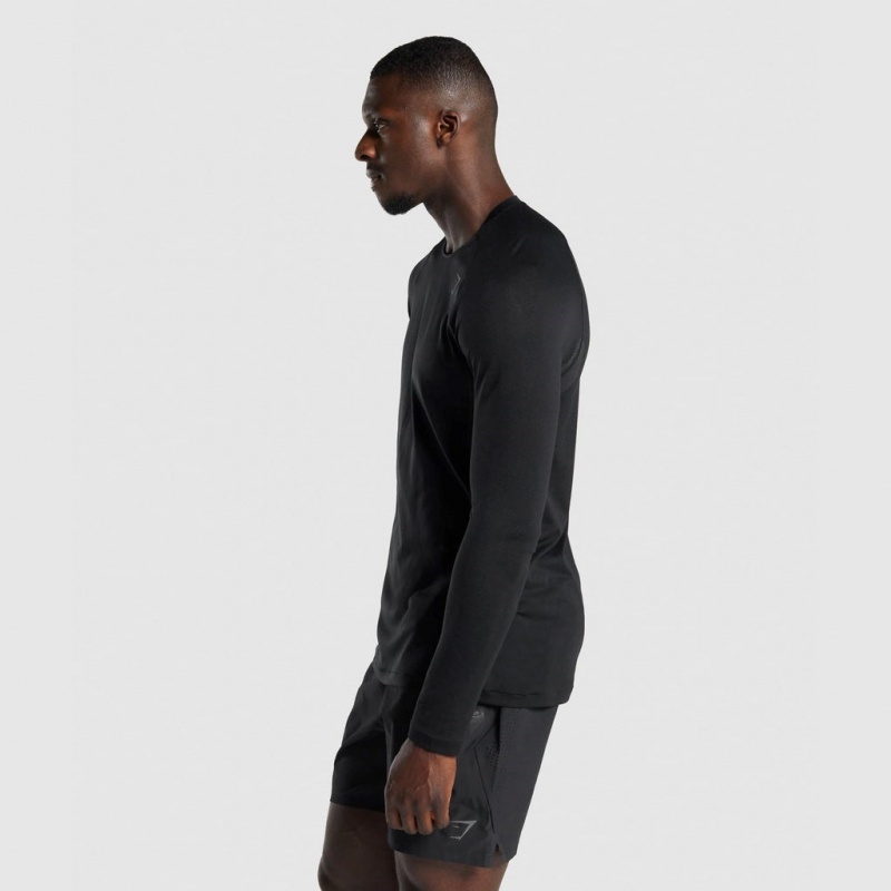 Camiseta Gymshark Apex Long Sleeve Seamless Negras | 38ZHGJTAL