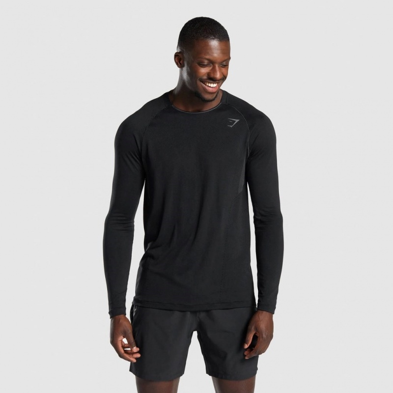 Camiseta Gymshark Apex Long Sleeve Seamless Negras | 38ZHGJTAL