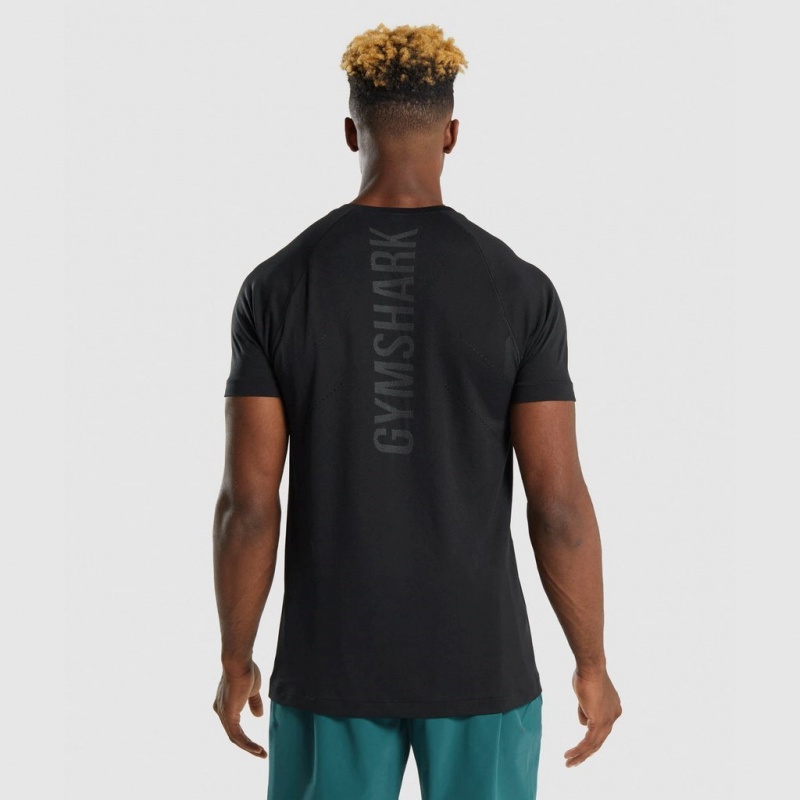 Camiseta Gymshark Apex Perform Negras | 97ZDMVAPK