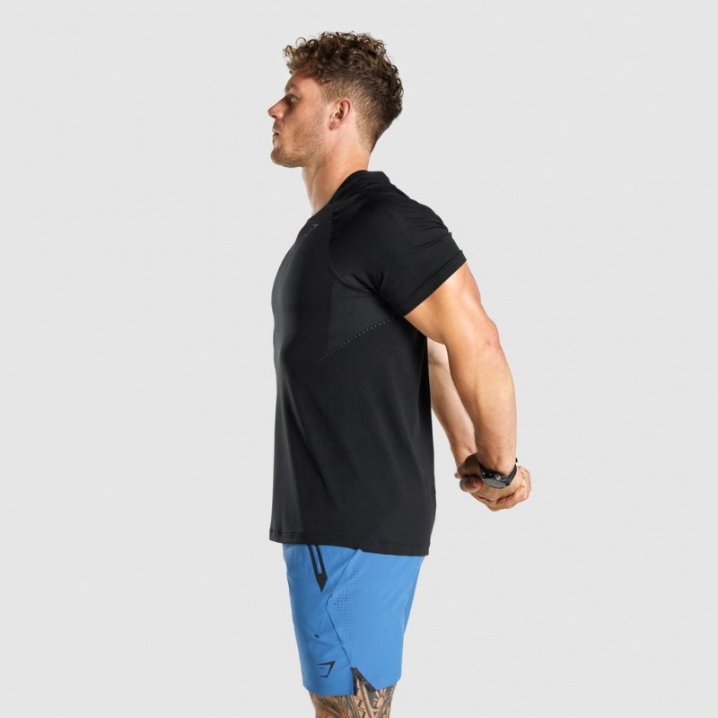 Camiseta Gymshark Apex Seamless Negras | 24IGNJLHP
