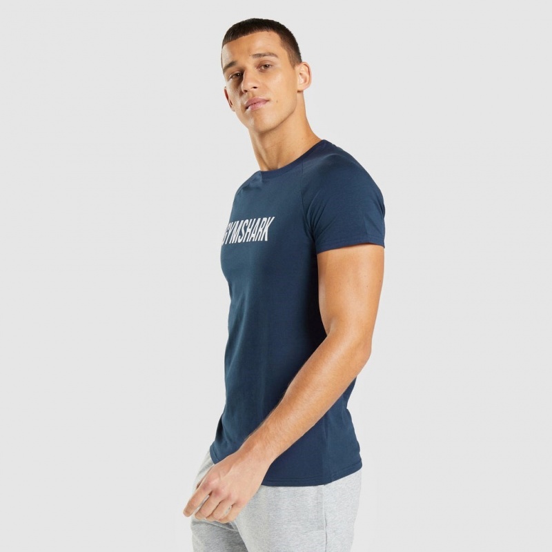 Camiseta Gymshark Apollo Azul Marino | 36BGWYLEI