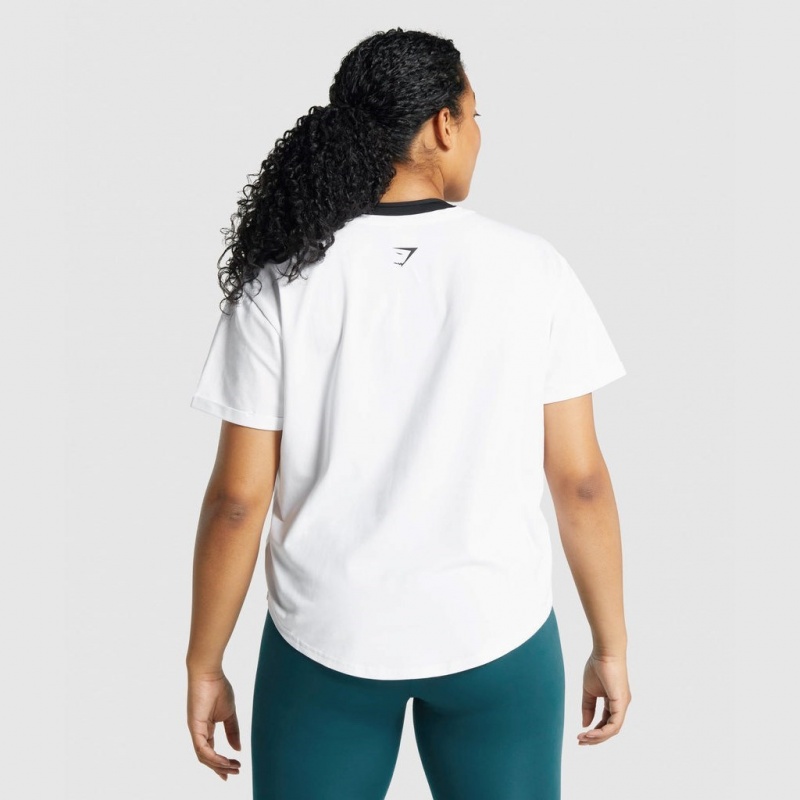 Camiseta Gymshark Apollo Estampadas Blancas | 24UCGPROW