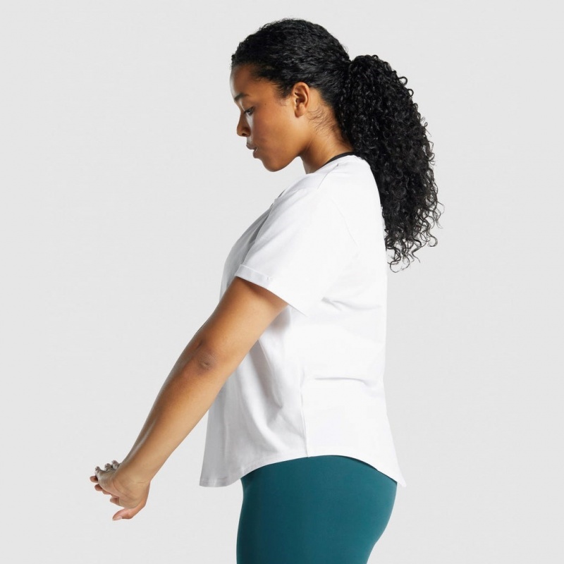 Camiseta Gymshark Apollo Estampadas Blancas | 24UCGPROW