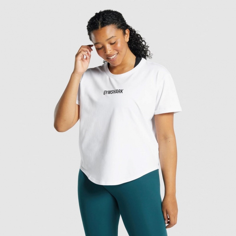 Camiseta Gymshark Apollo Estampadas Blancas | 24UCGPROW