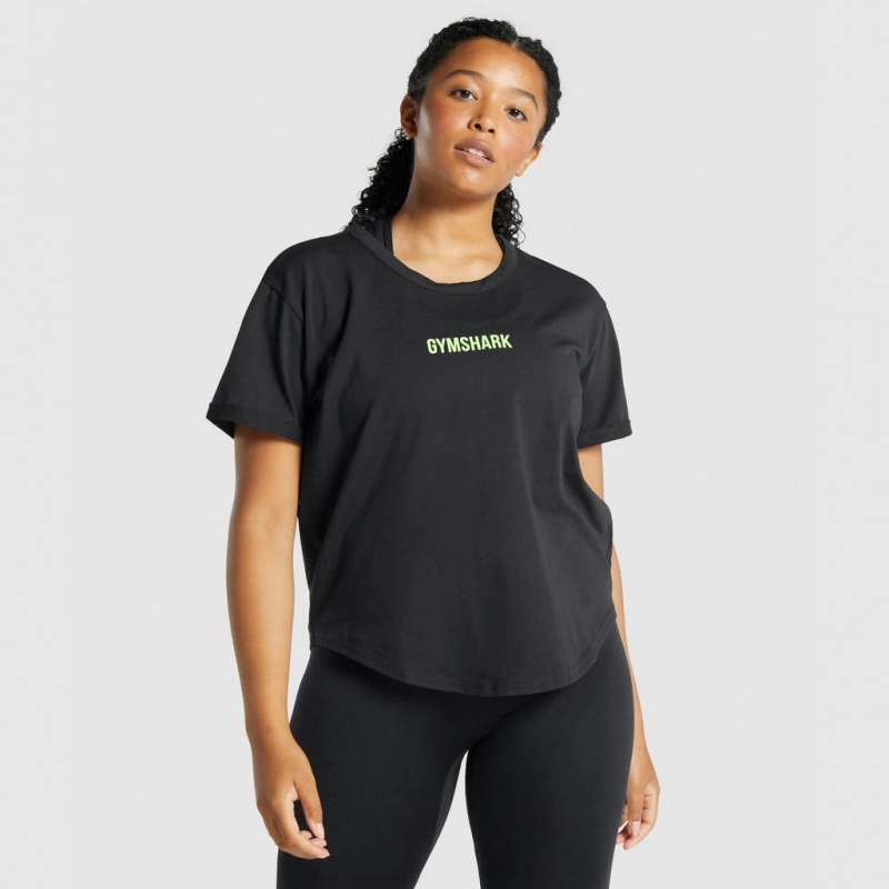 Camiseta Gymshark Apollo Estampadas Negras | 45PTECQVZ
