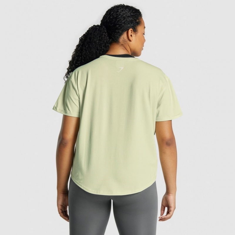 Camiseta Gymshark Apollo Estampadas Verde Claro | 23ASDWGNY