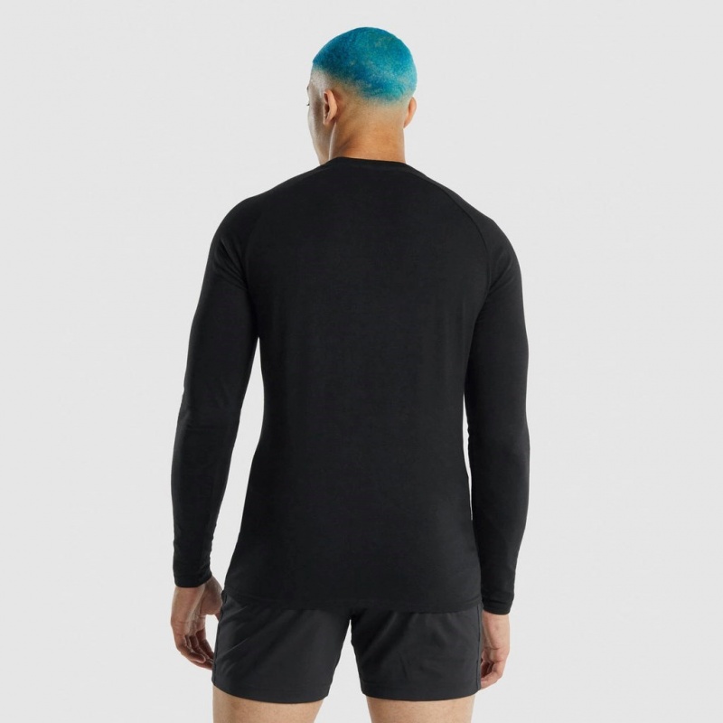 Camiseta Gymshark Apollo Long Sleeve Negras | 14AUWBTIP