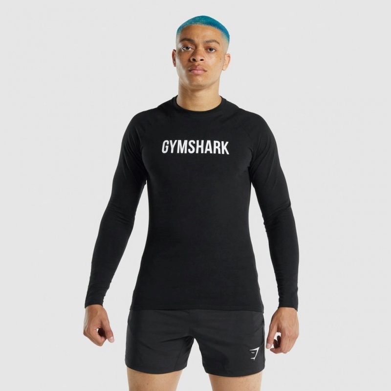 Camiseta Gymshark Apollo Long Sleeve Negras | 14AUWBTIP