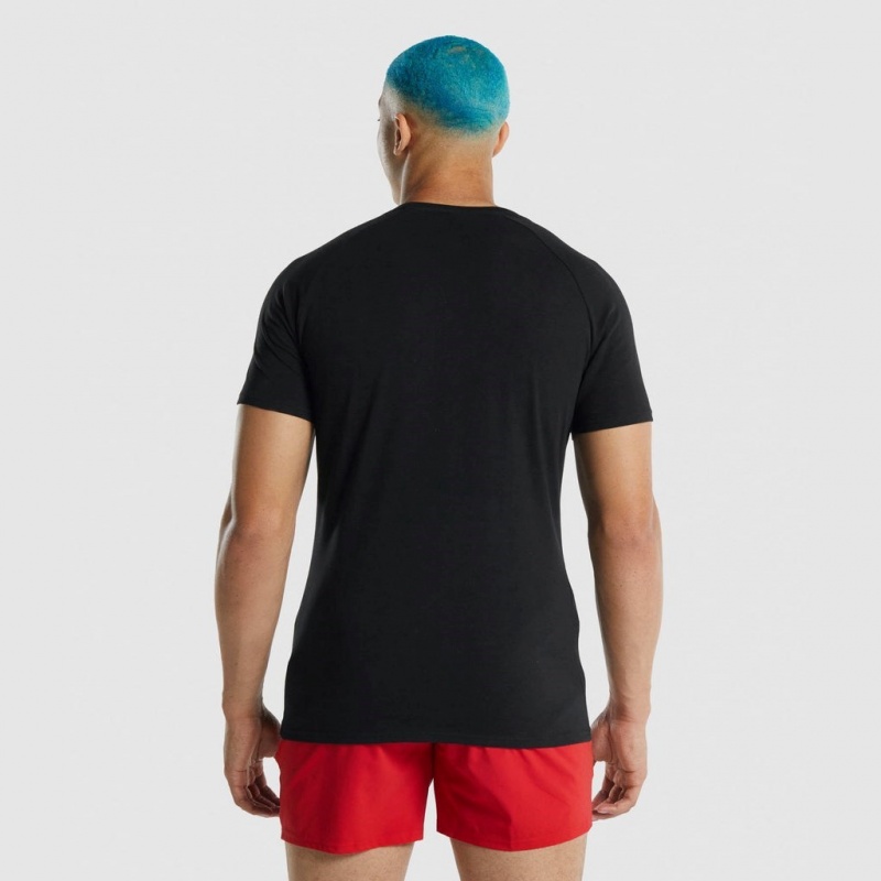 Camiseta Gymshark Apollo Negras | 32JEQLSRP